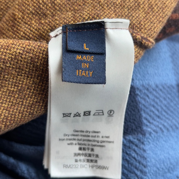 LV Checkered Brown Embroidered T shirt - Large - Picture 5 of 10